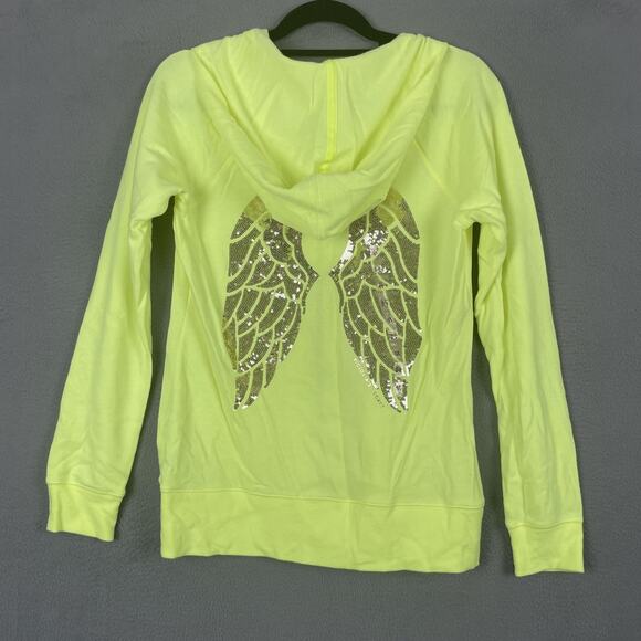 Victoria's Secret Hoodie Womens Medium Sequin Angel Wing Full Zip Jacket - Picture 4 of 16
